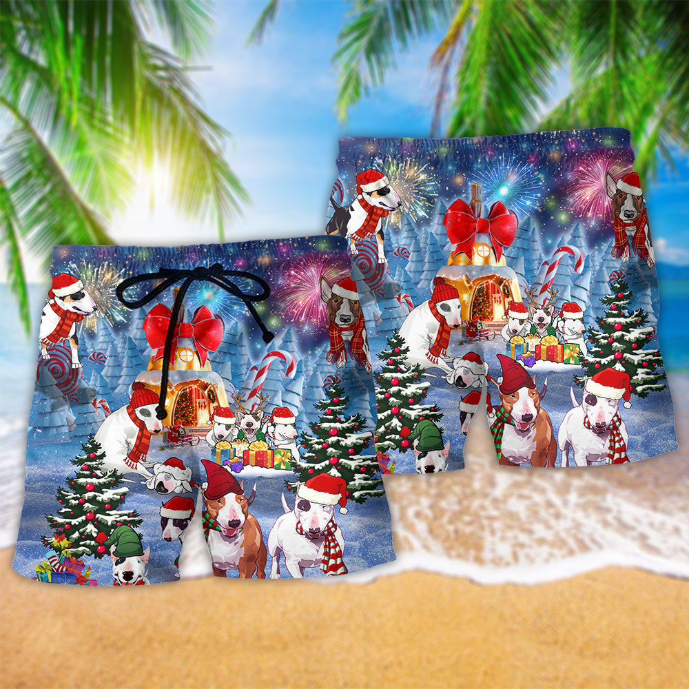 Dog Merry Christmas Happy - Beach Short
