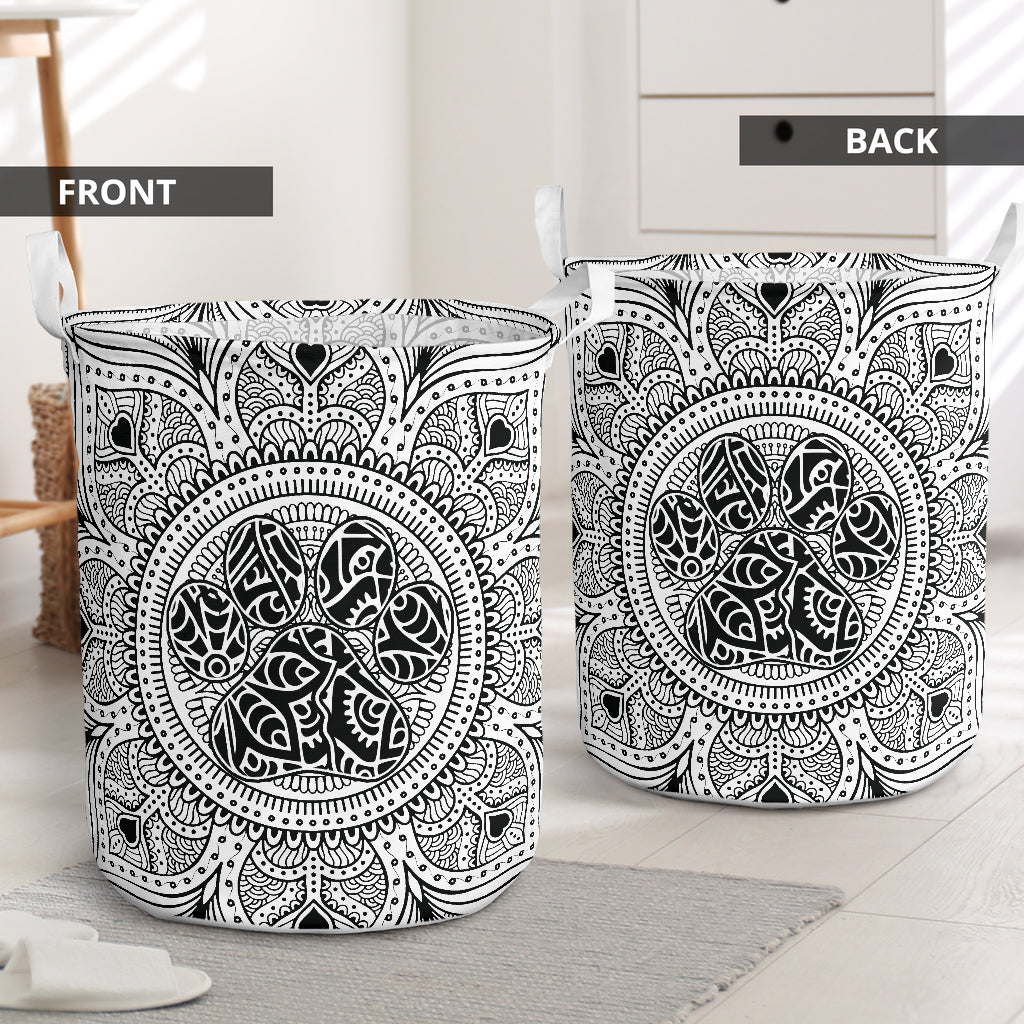 Dog Paw Mandala - Laundry Basket - Owls Matrix LTD