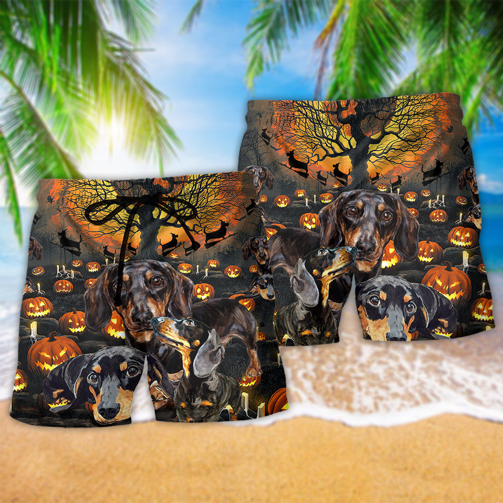 Dachshund Dark Classic Style Art – Beach Short