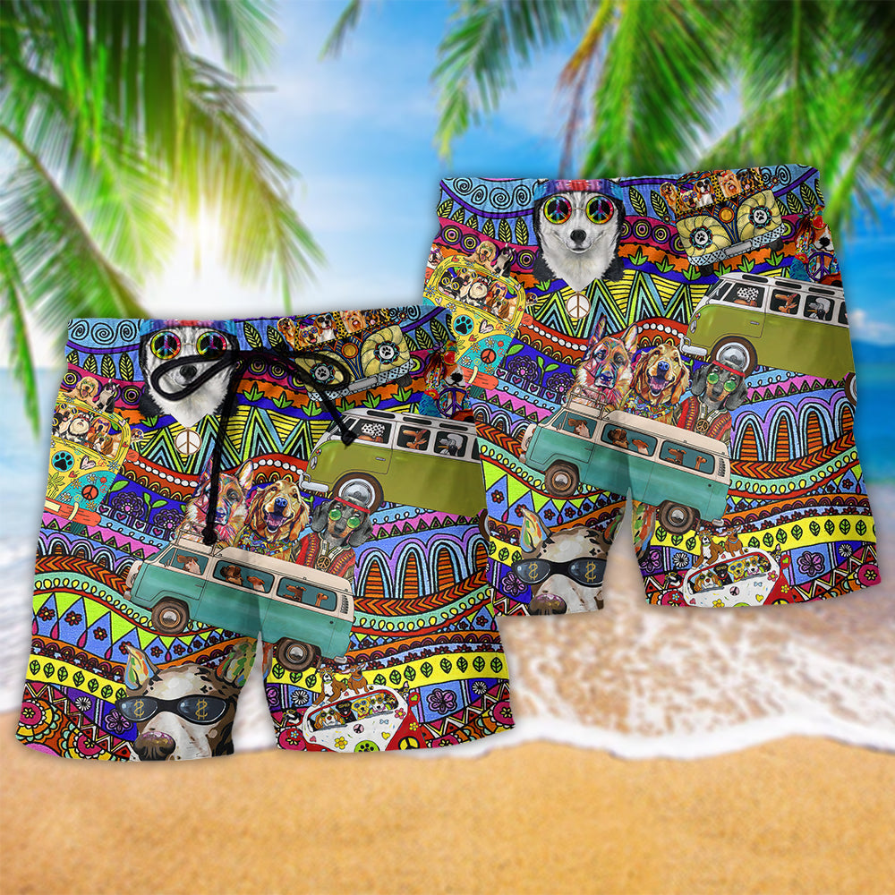 Dogs Love Life Colorful Bus – Beach Short