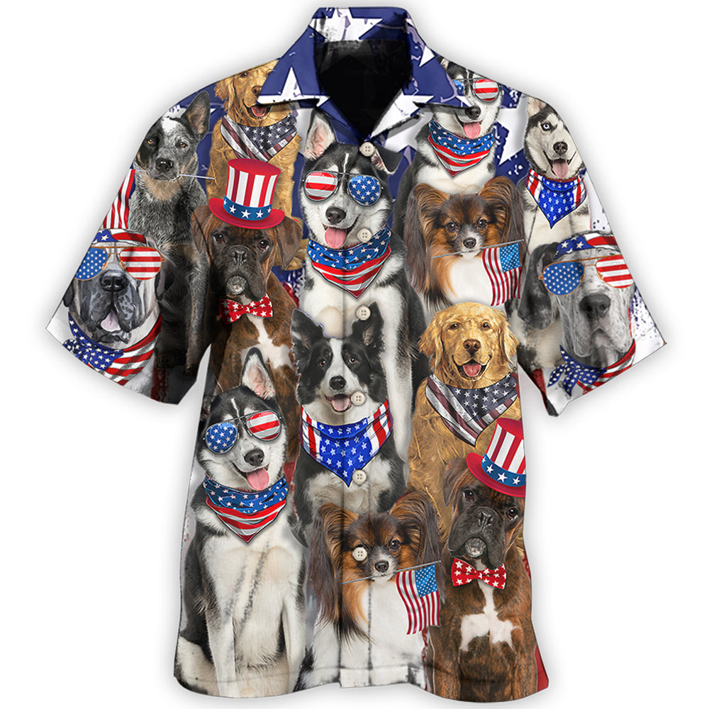 Dogs Patriotic Independence Day Style – Hawaiian Shirt