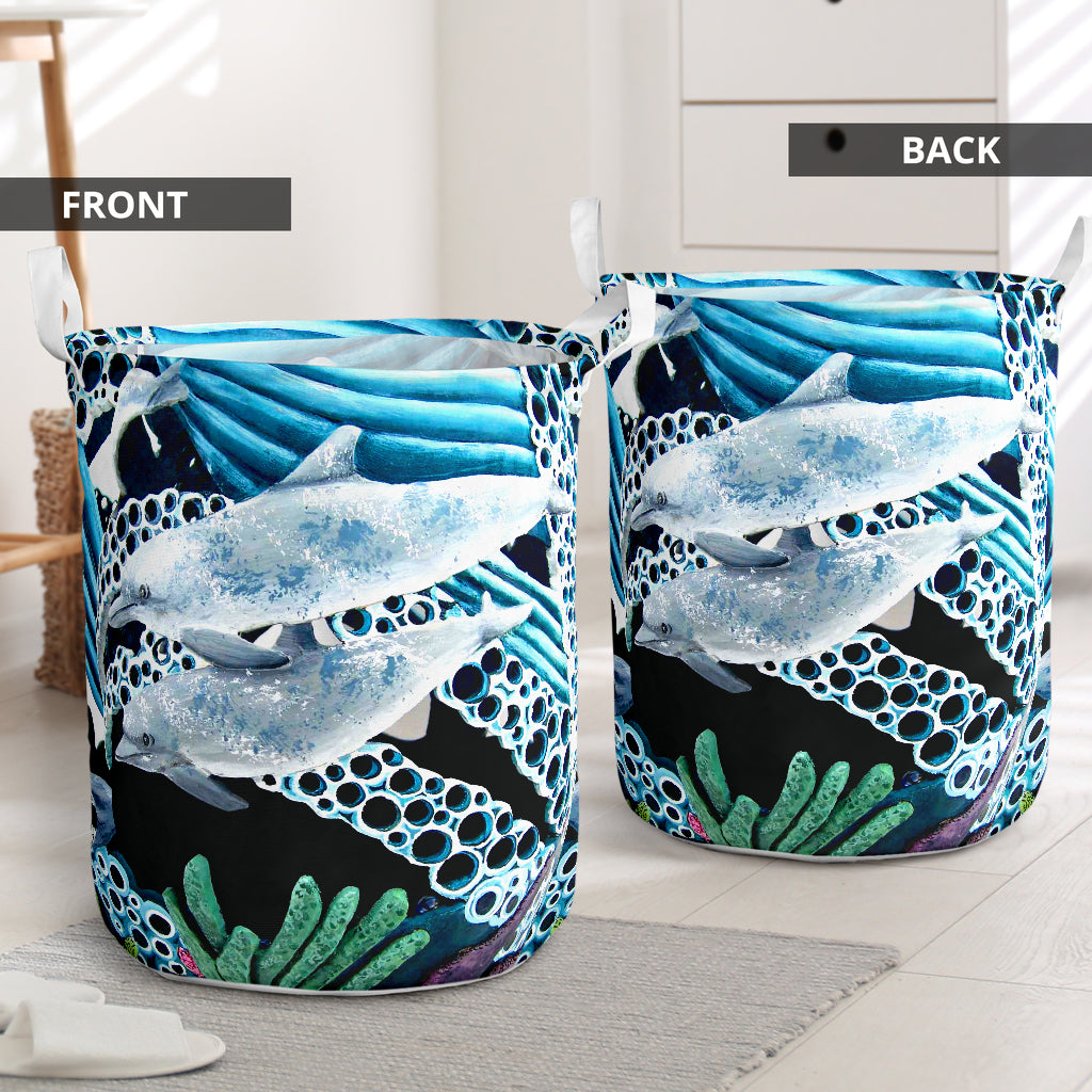 Dolphin Art Gourds - Laundry Basket - Owls Matrix LTD