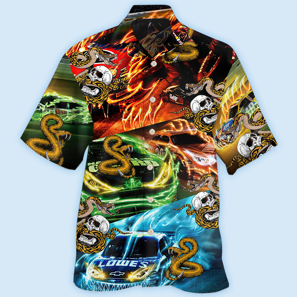 Car Racing Skull Snake Style – Hawaiian Shirt