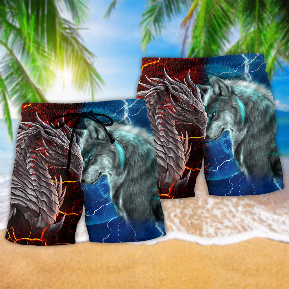 Dragon And Wolf Hot Cool Life - Beach Short