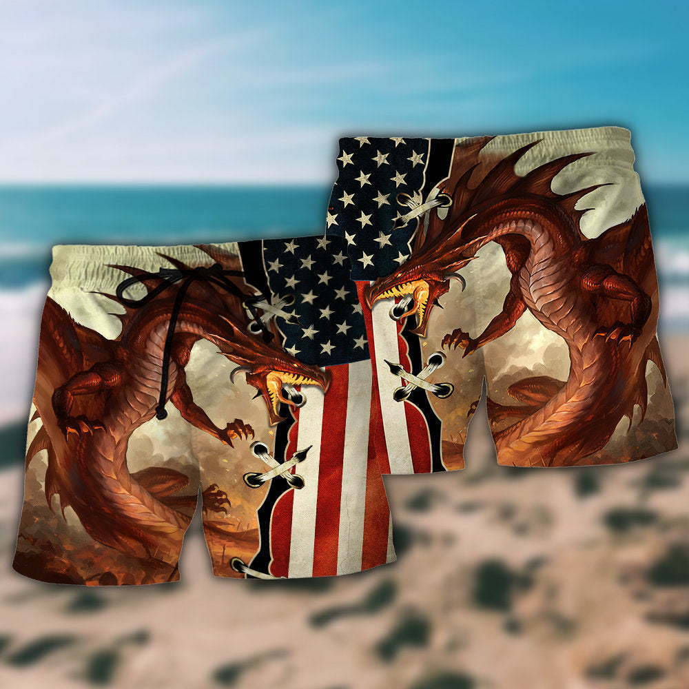 Dragon Independence Day - Beach Short - Owls Matrix LTD