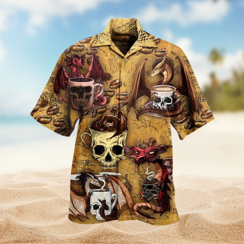 Dragon Love Coffee And Skull Limited Edition – Hawaiian Shirt