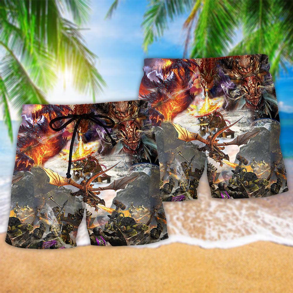 Dragon Fire Fantasy Power Art – Beach Short
