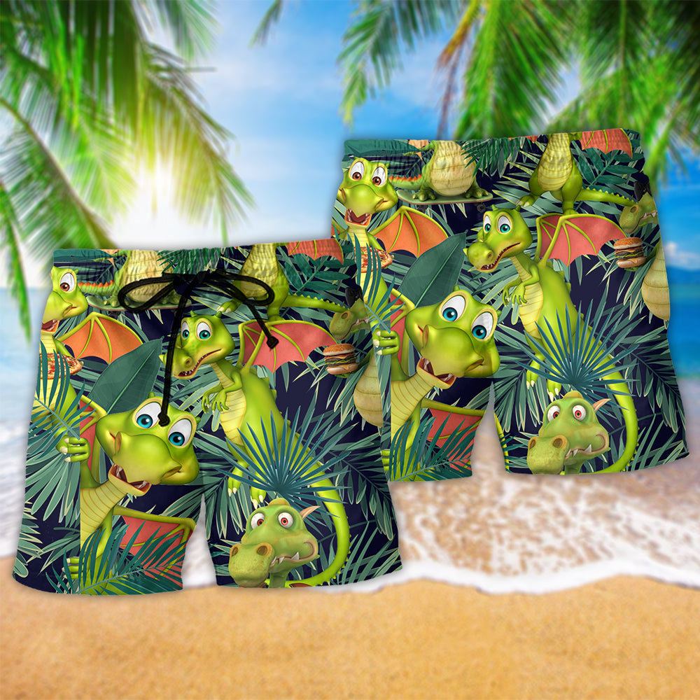 Dragon Love Life Humor Art – Beach Short
