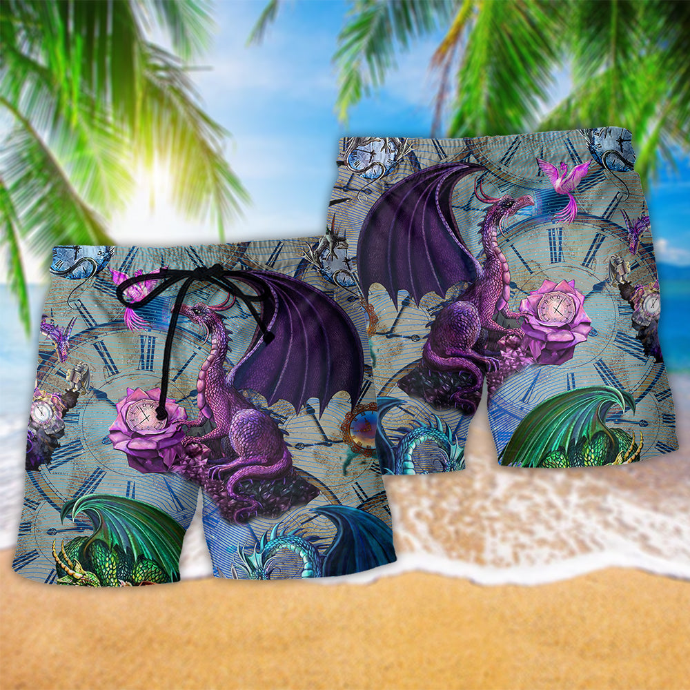 Dragon Love Life Time Symbol Art – Beach Short