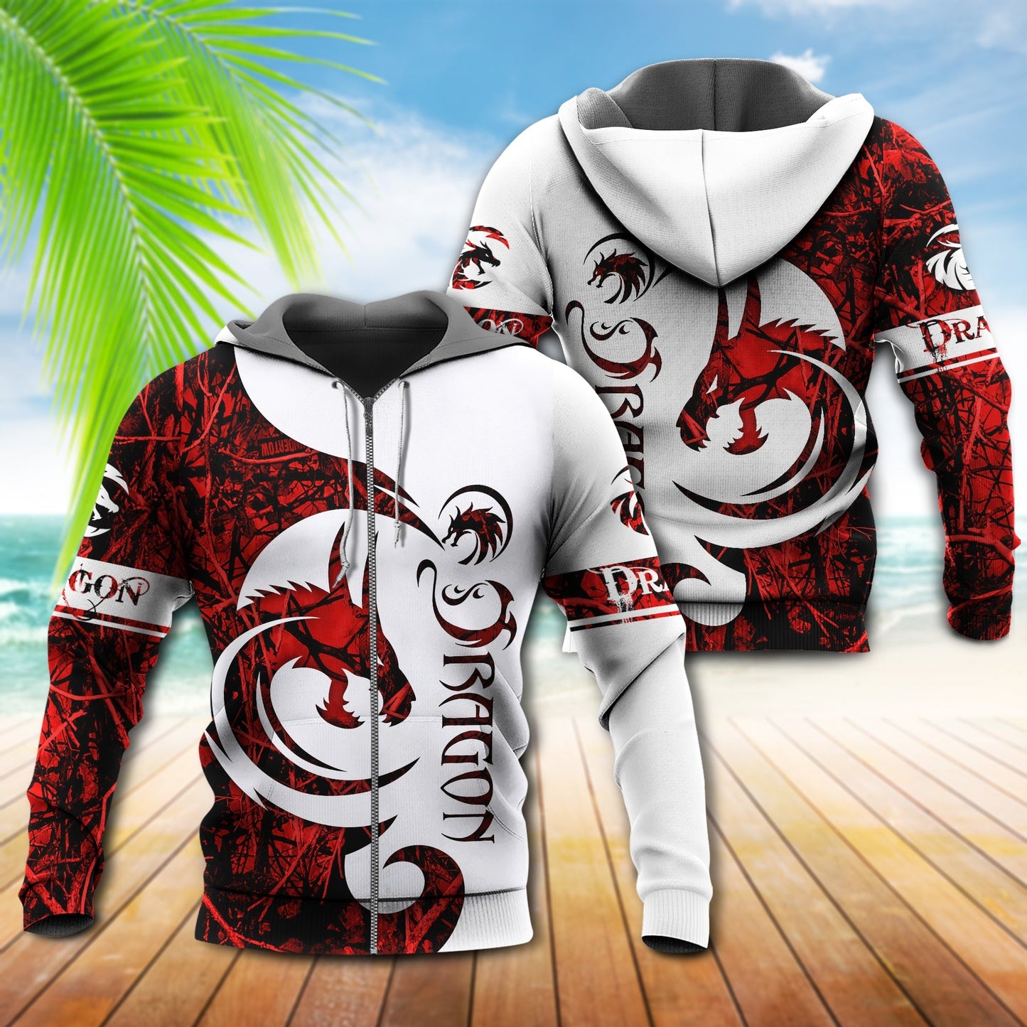 Dragon Red Tattoo Fantasy - 3D Hoodie