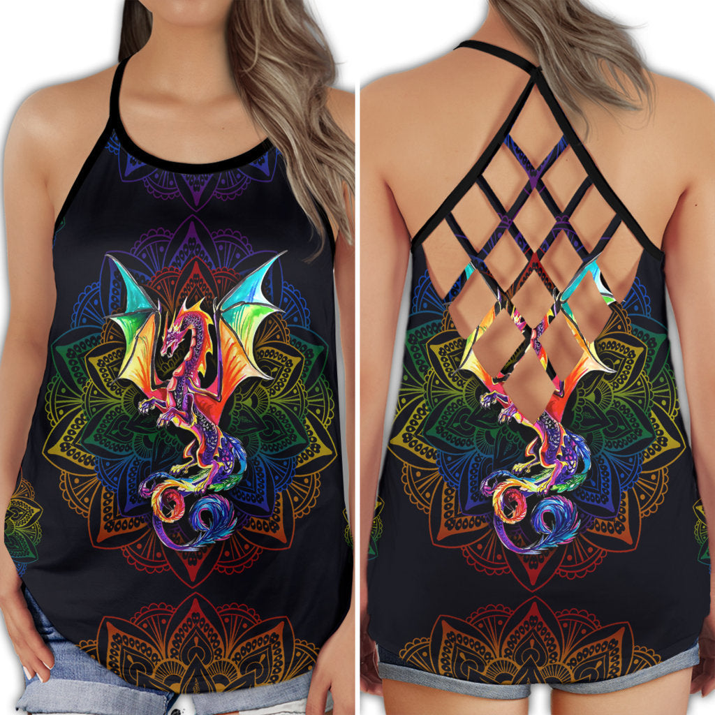 Dragon Strong Everyday Fantasy Power Mythical Art - Hollow Tank Top