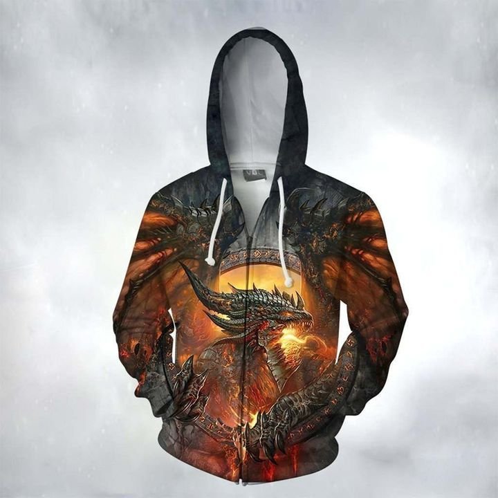 Dragon Lives In Fire Art – 3D Hoodie