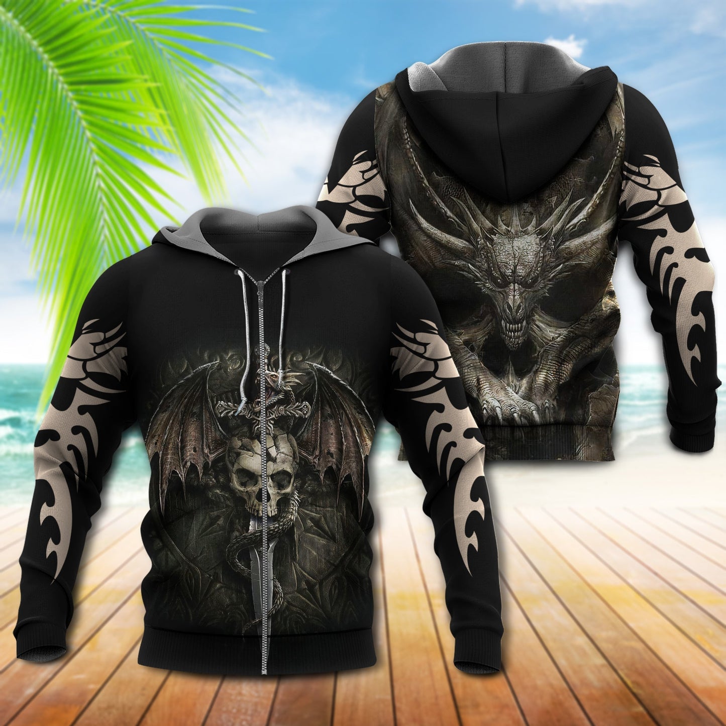 Dragon Skull Legend Art - 3D Hoodie