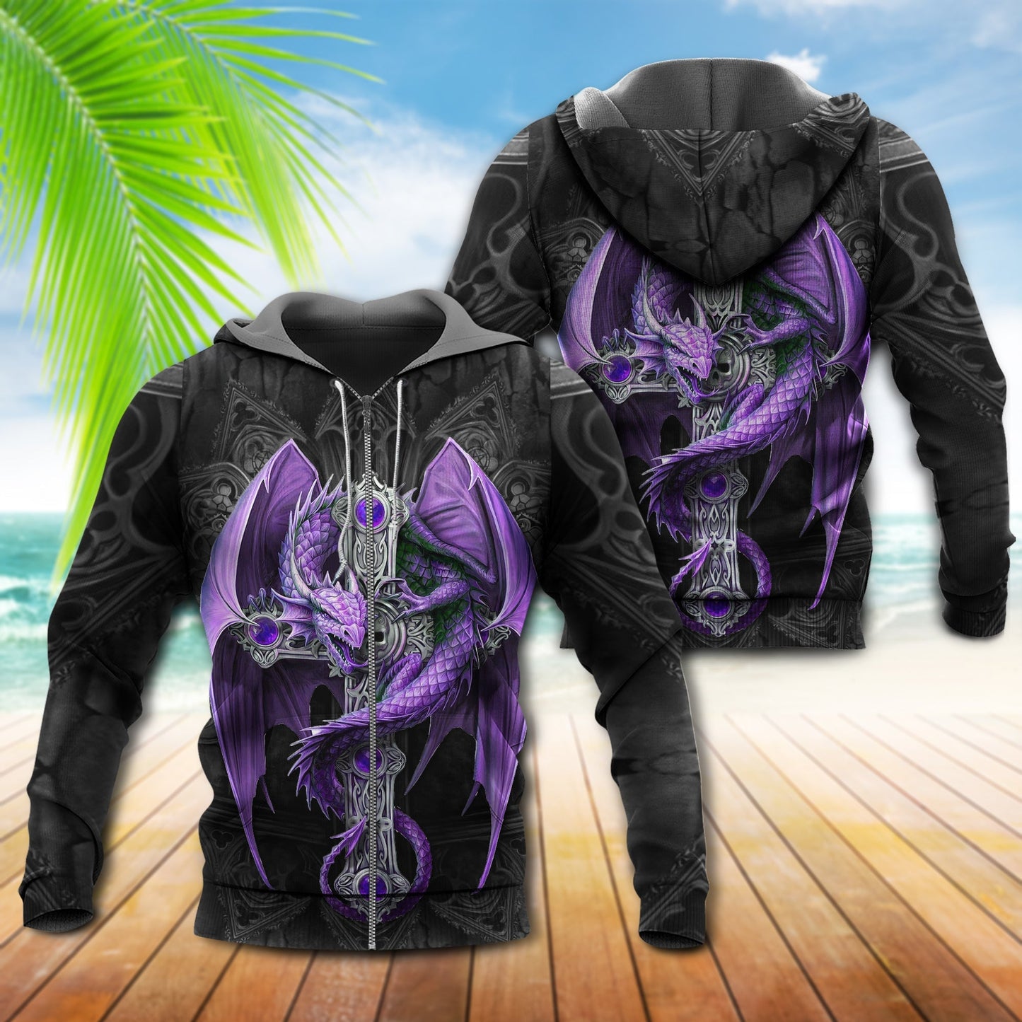 Dragon Sword Purple Fantasy - 3D Hoodie