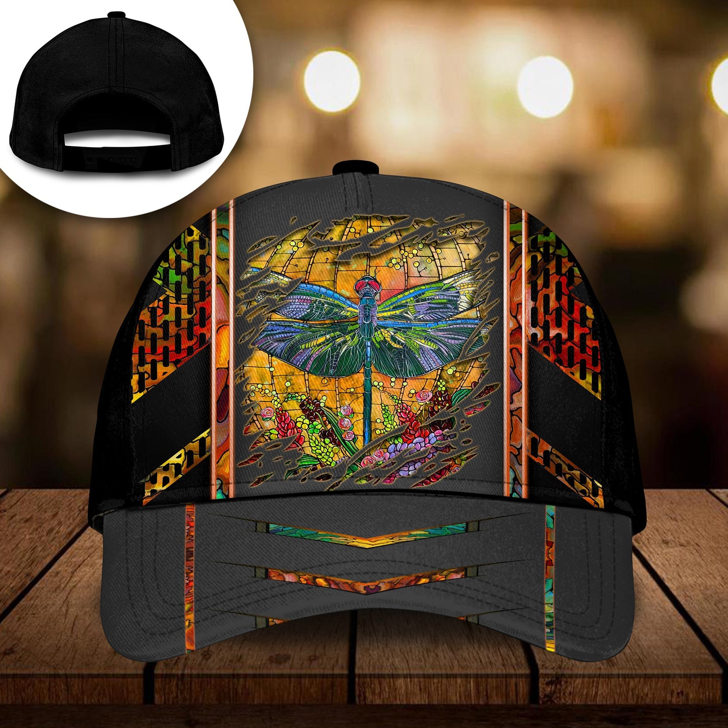 Dragonfly Glass Art Style – Classic Cap