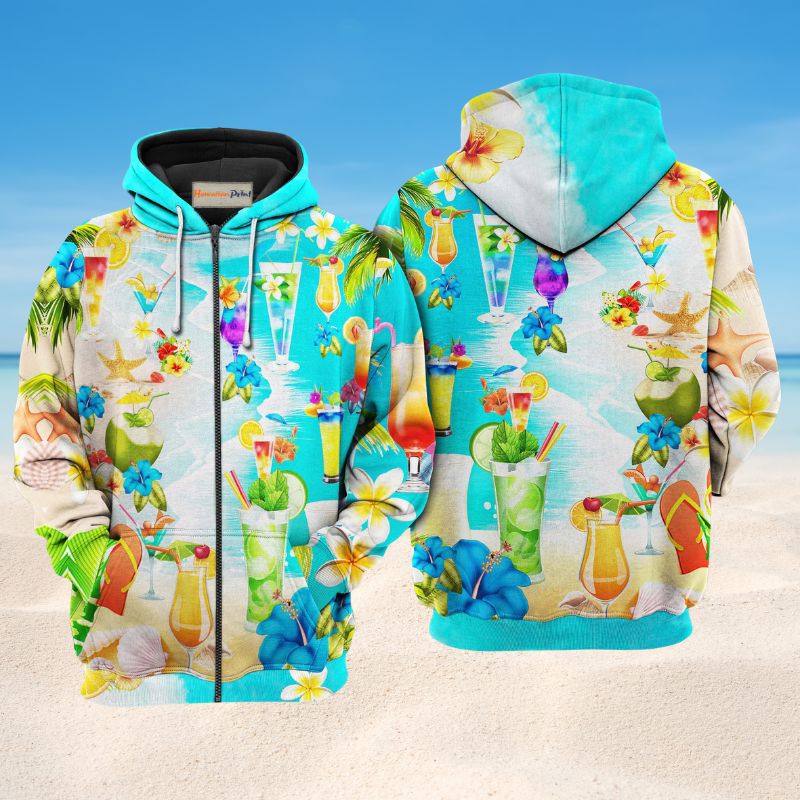 Drink Cocktails Say Aloha Art – 3D Hoodie