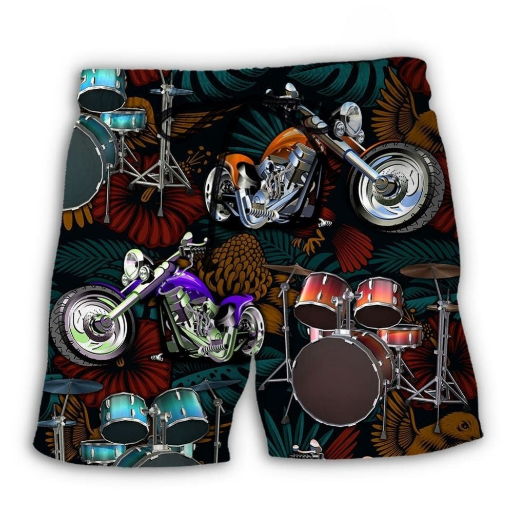 Drum And Motorcycle Lover - Beach Short