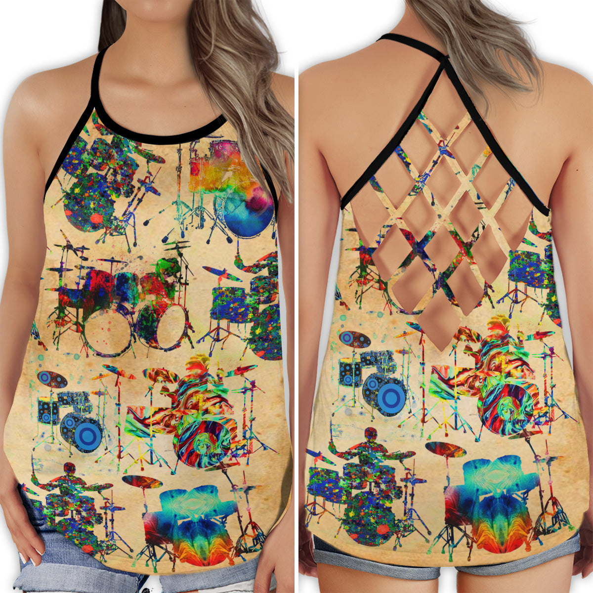 Drum Vintage Music Collection – Hollow Tank Top