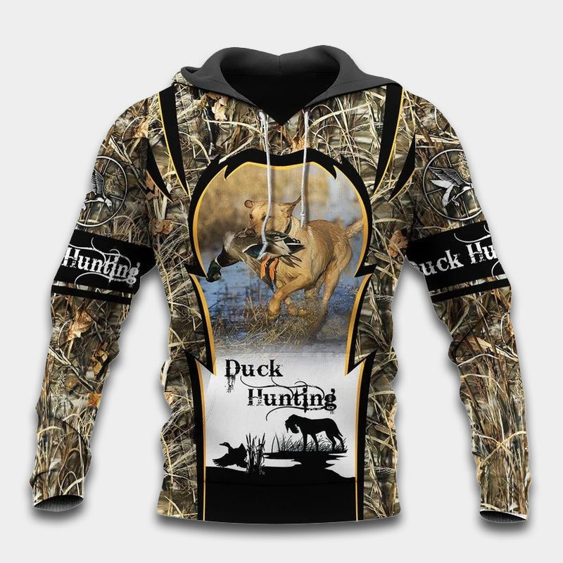 Duck Hunting With My Dog Art – 3D Hoodie
