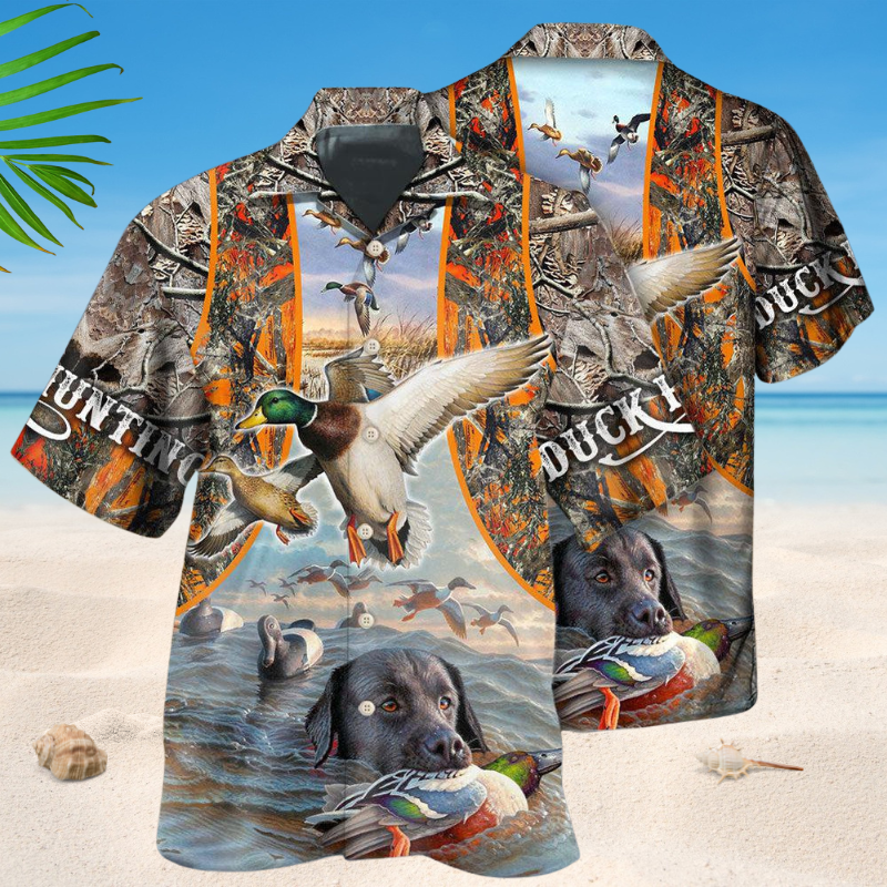 Duck Hunting Orange Style – Hawaiian Shirt