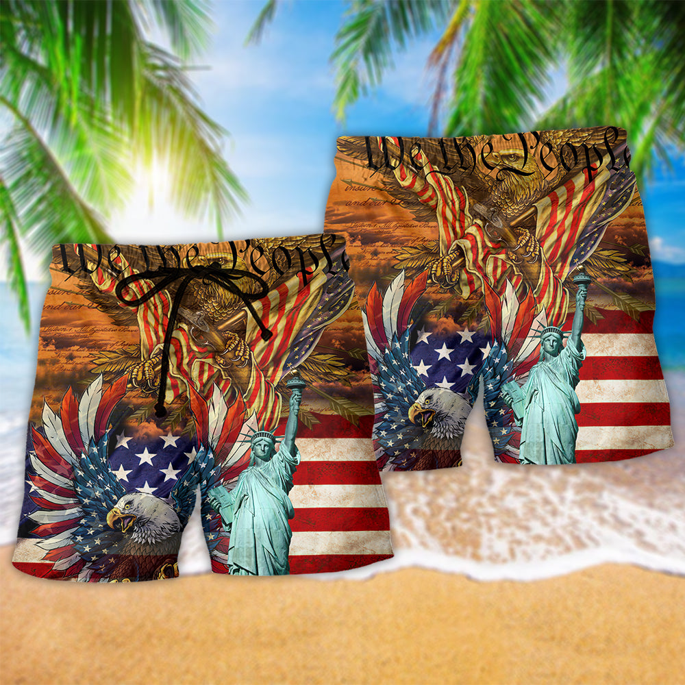 American Eagle Patriotic Art - Beach Short