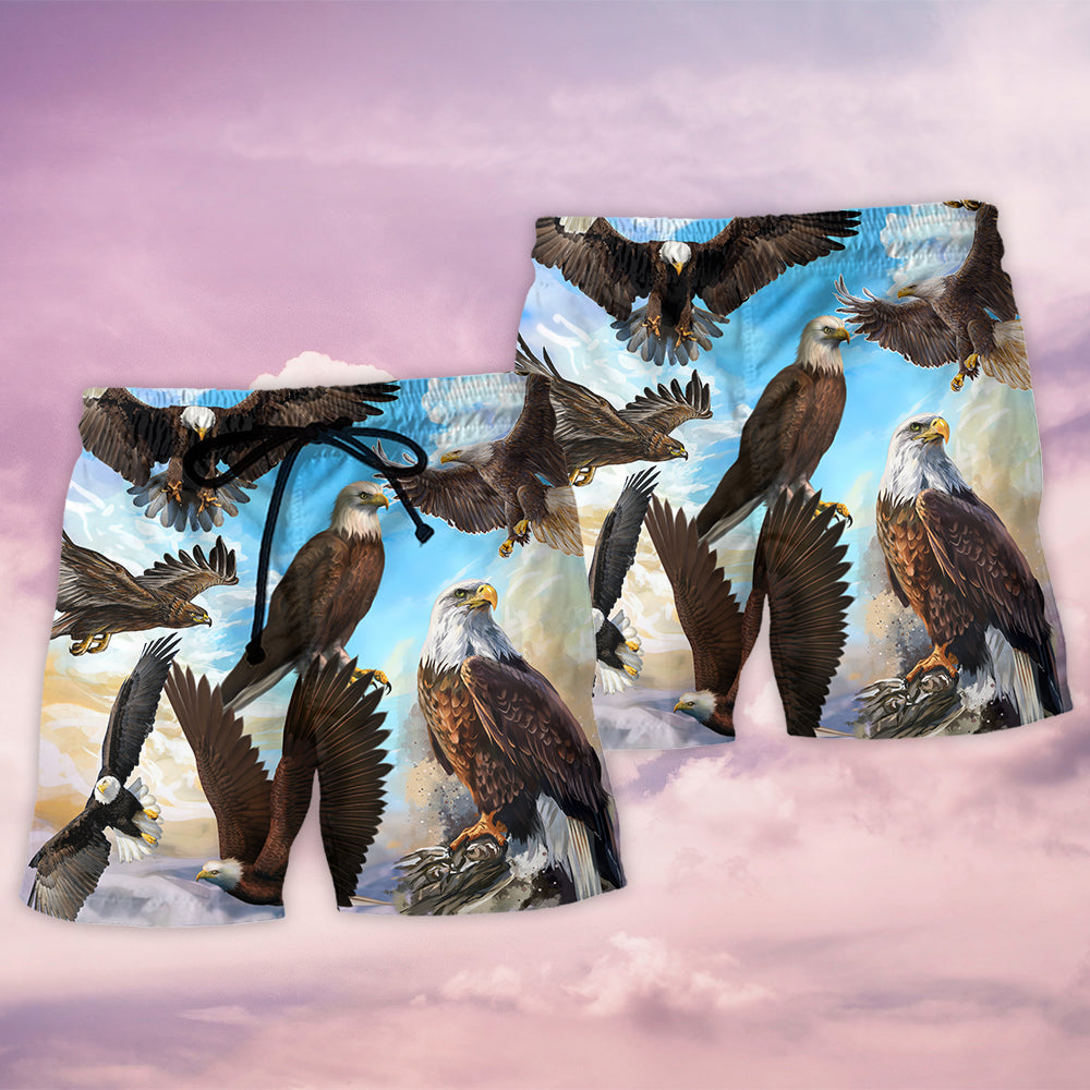 Eagle Flying Blue Sky Freedom – Beach Short