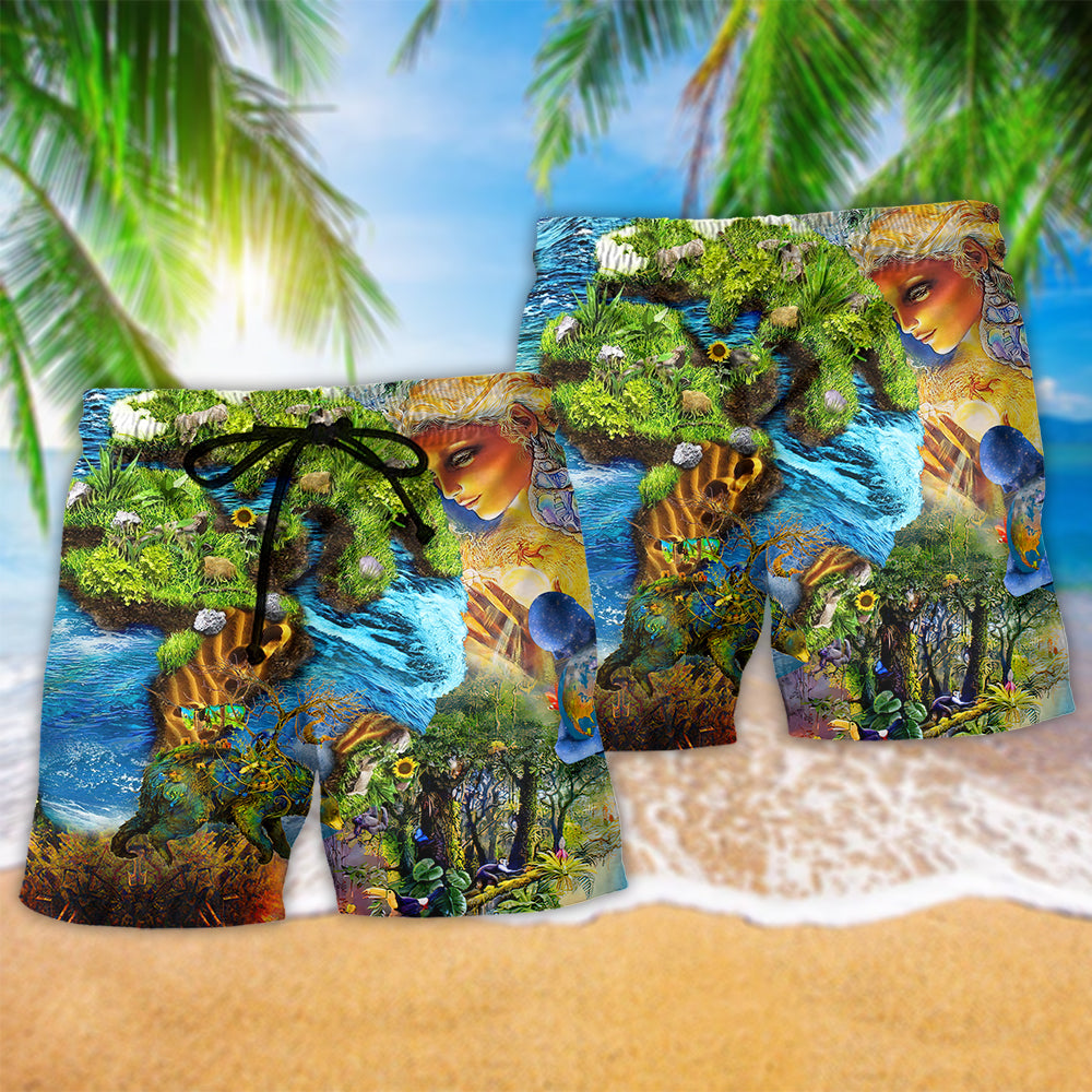 Earth Environmental Protection Message Art – Beach Short