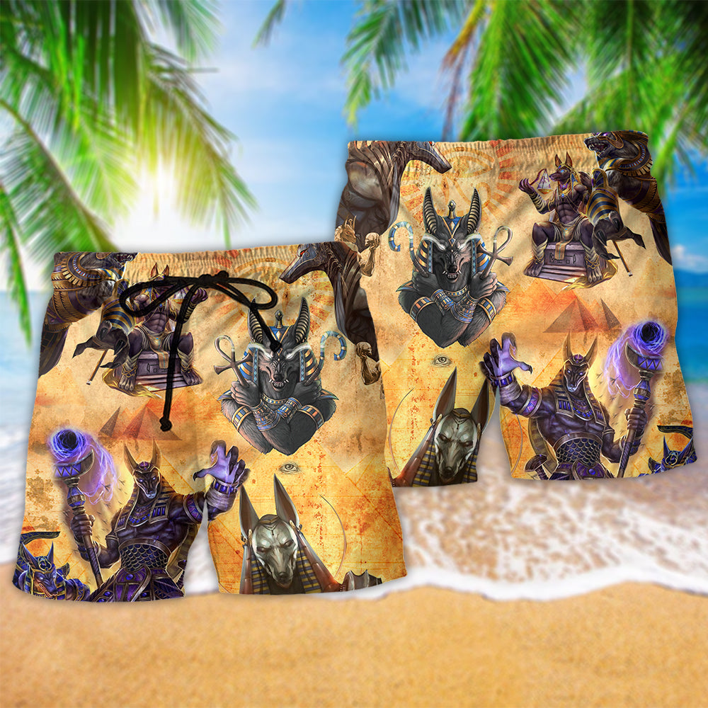 Egyptian Anubis Mythology Art Style – Beach Short