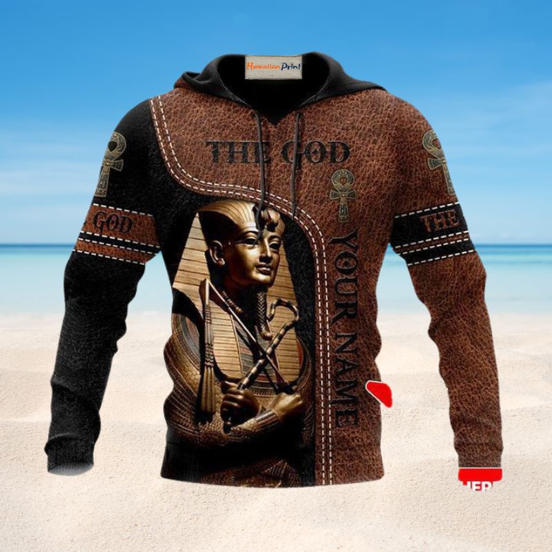 Egyptian Deity Leather Art - 3D Hoodie