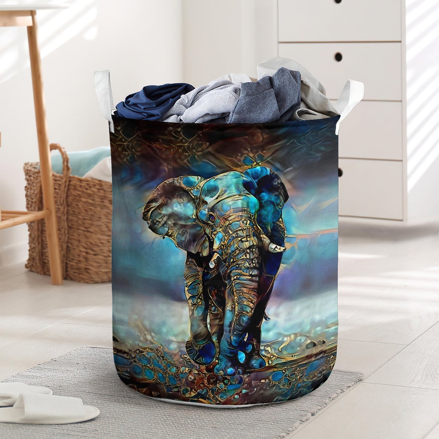 S: 17.72”x13.78” (45x35 cm) A unique elephant - Laundry basket - LAUB06LIN220222 - Owls Matrix LTD