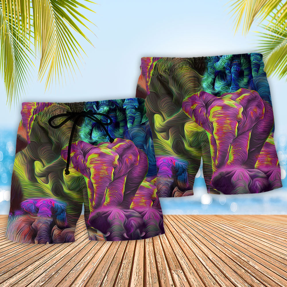 Colorful Elephant Art – Beach Short