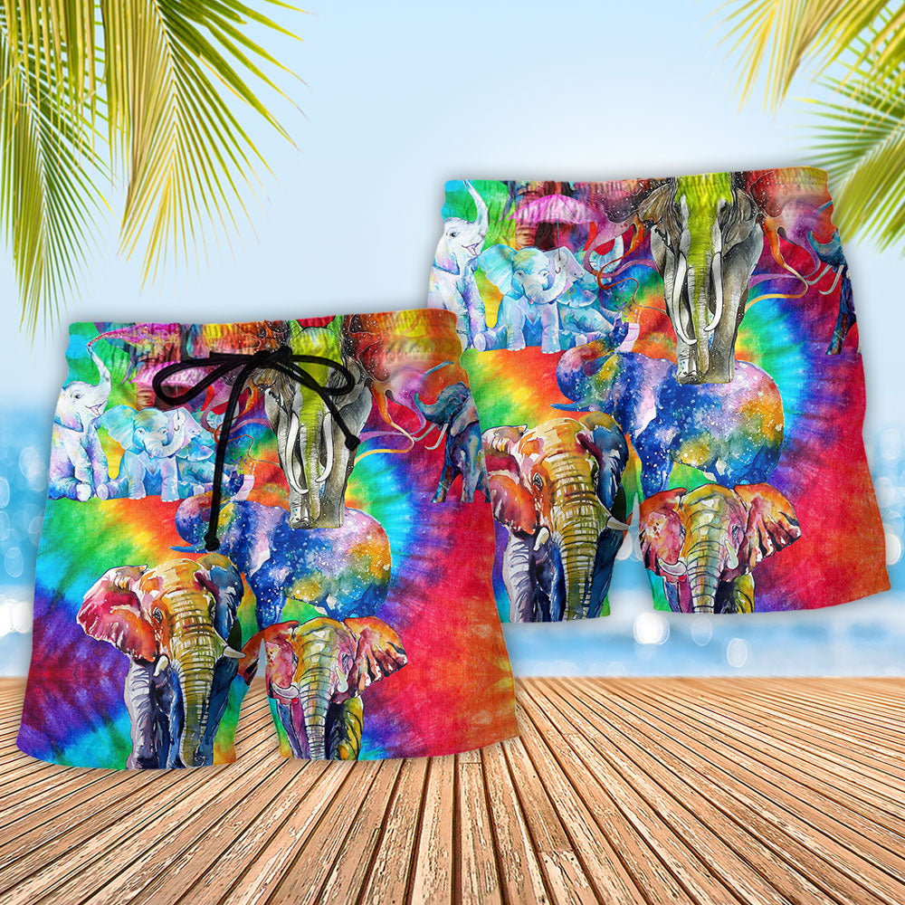 Rainbow Elephant Family – Beach Short