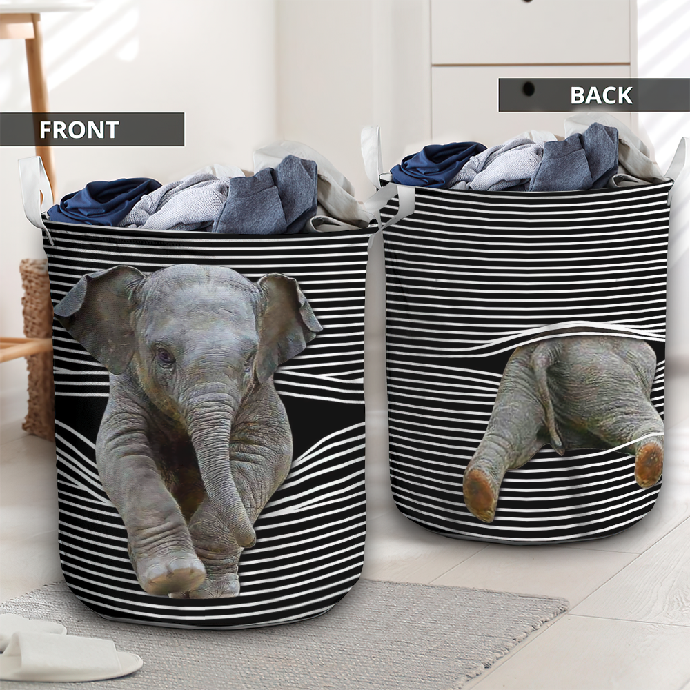 A cute little elephant - Laundry basket - LAUB05NGC260222-Owls Matrix