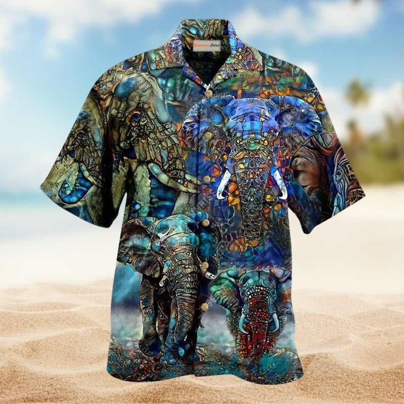 Elephant Love Forest Color Limited Edition – Hawaiian Shirt