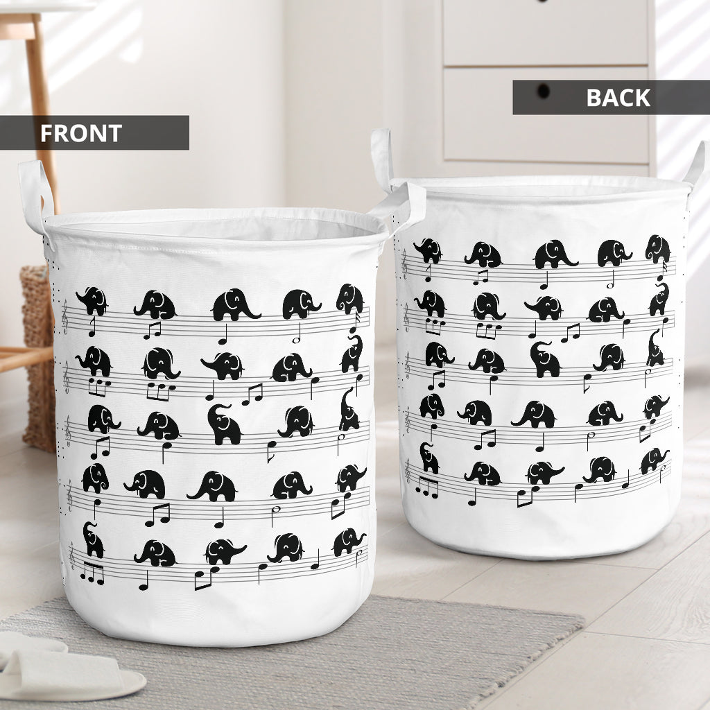Elephant Music - Laundry Basket - Owls Matrix LTD