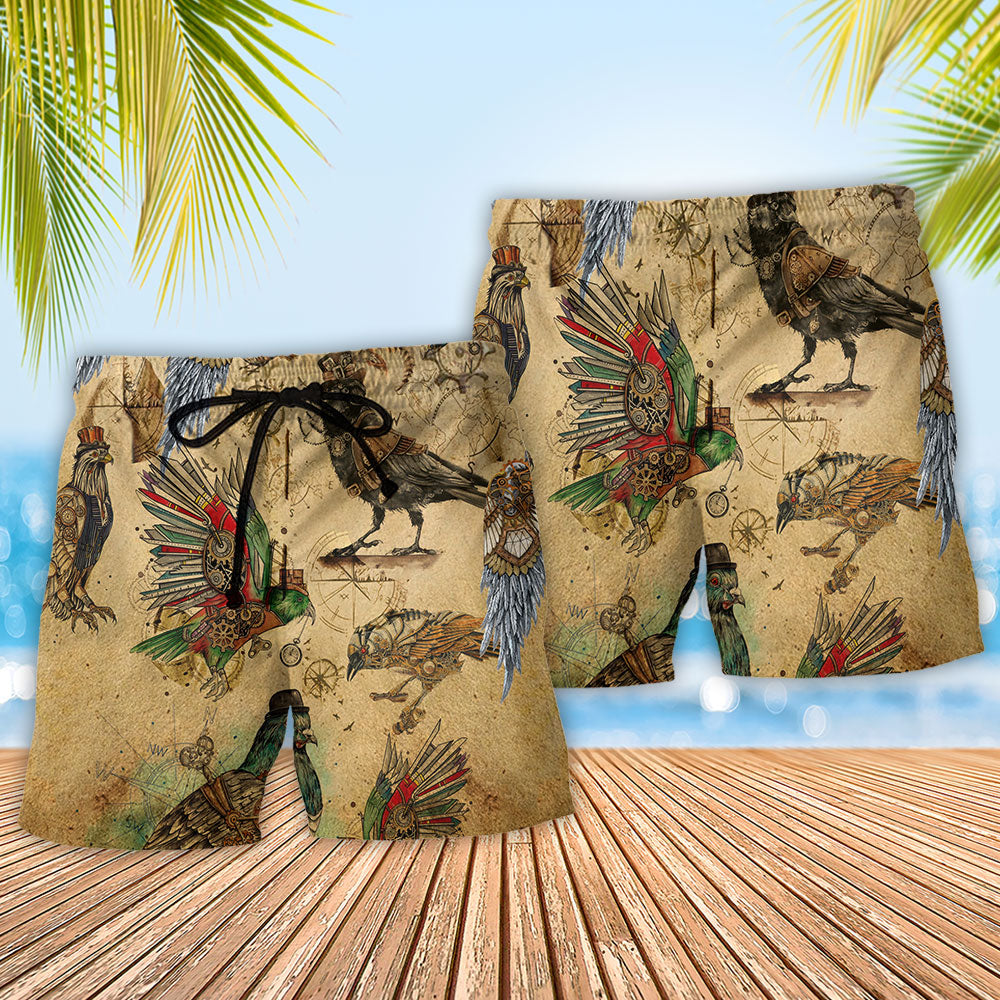 Birds Freedom Vintage Quote Art – Beach Short