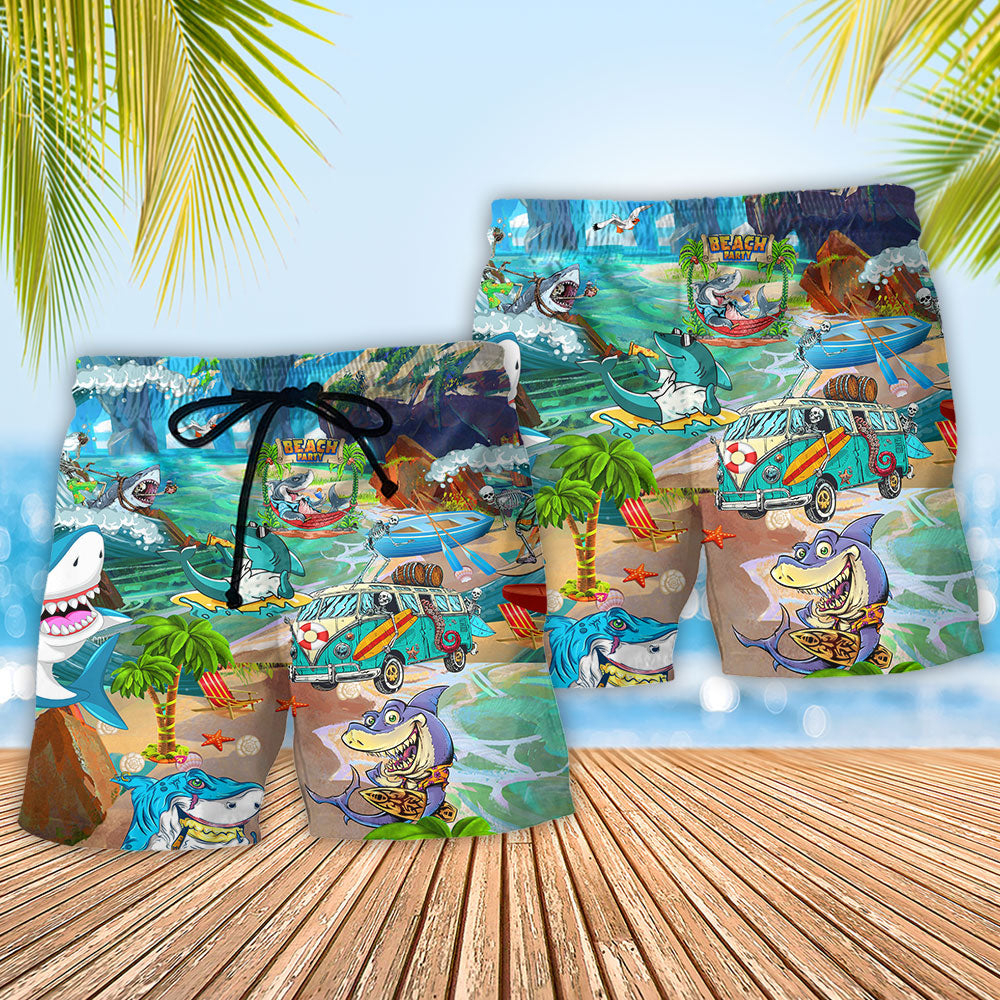 Shark Skeleton Summer Beach Party – Beach Short