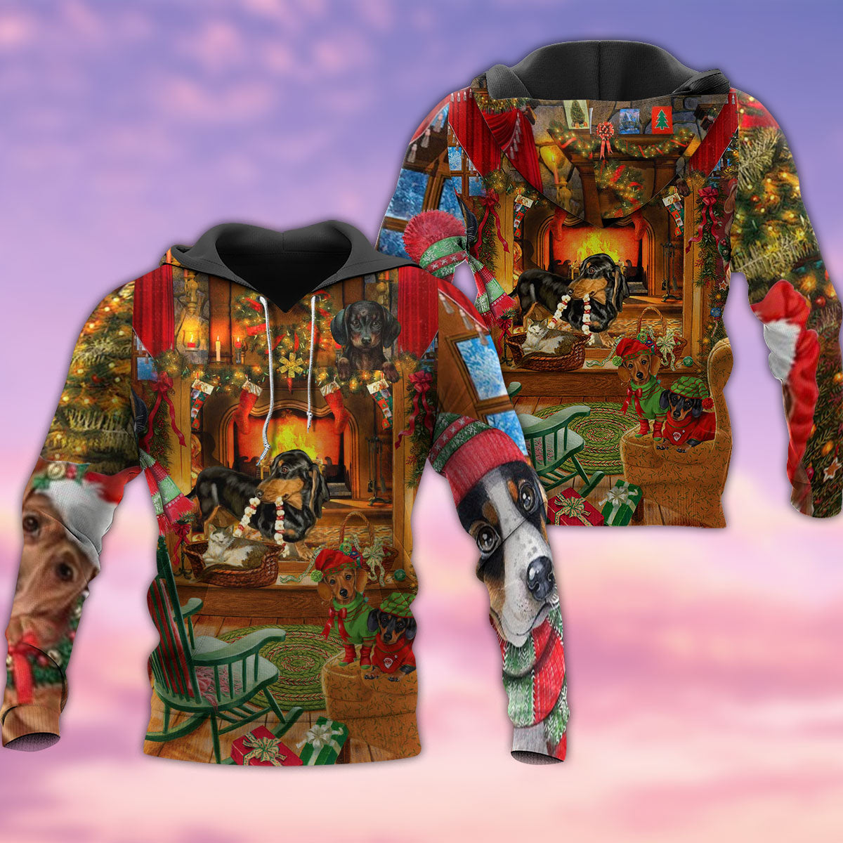 Christmas Home Love Dogs - 3D Hoodie