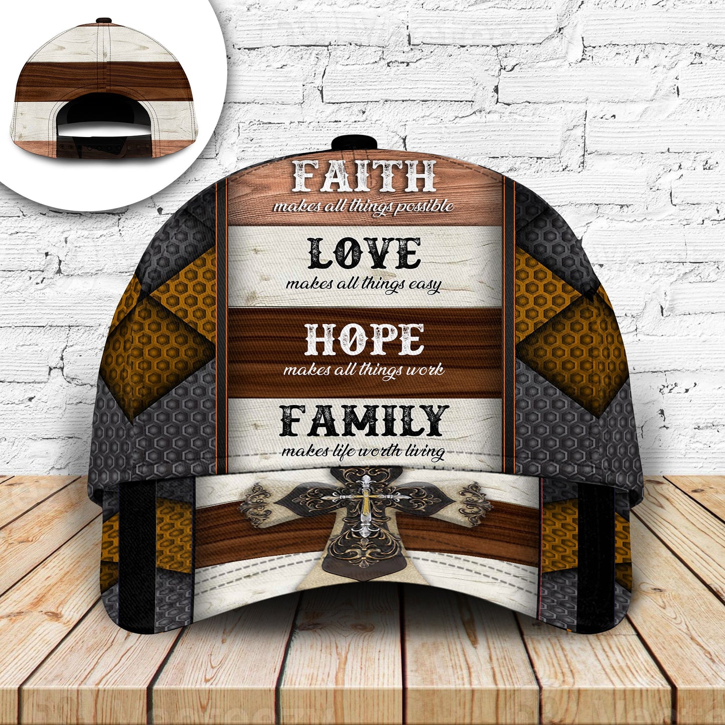 Faith Hope Love Wood Style – Classic Cap