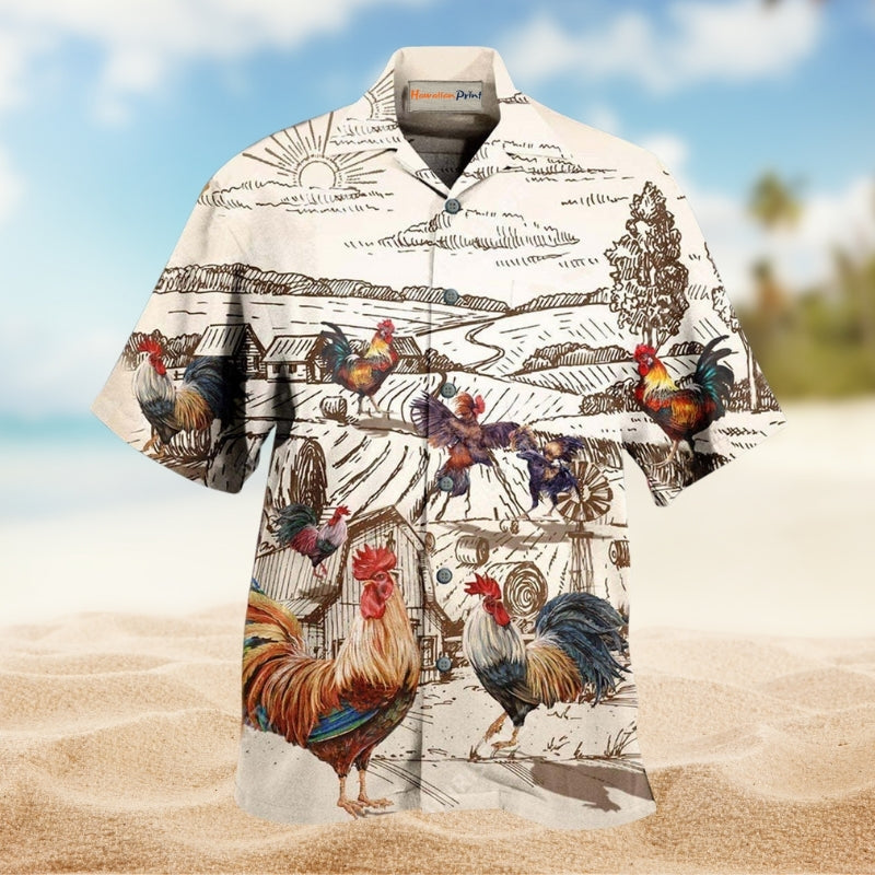 Farm Chicken Awesome Farmer Roosters Limited Edition – Hawaiian Shirt