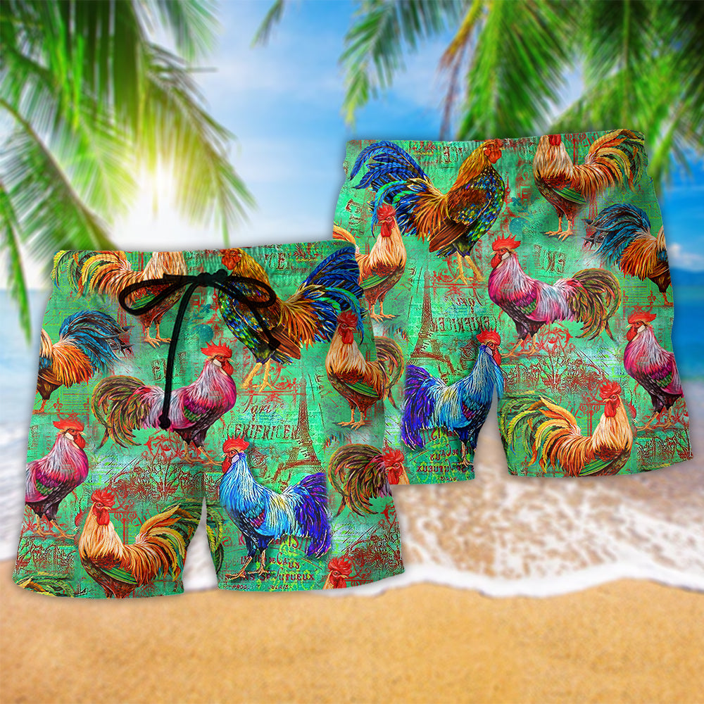 Farm Chicken Love Green Simple Style – Beach Short