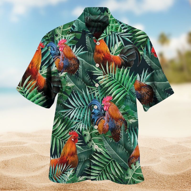 Farm Chicken Rooster Summer Vibes Edition – Hawaiian Shirt