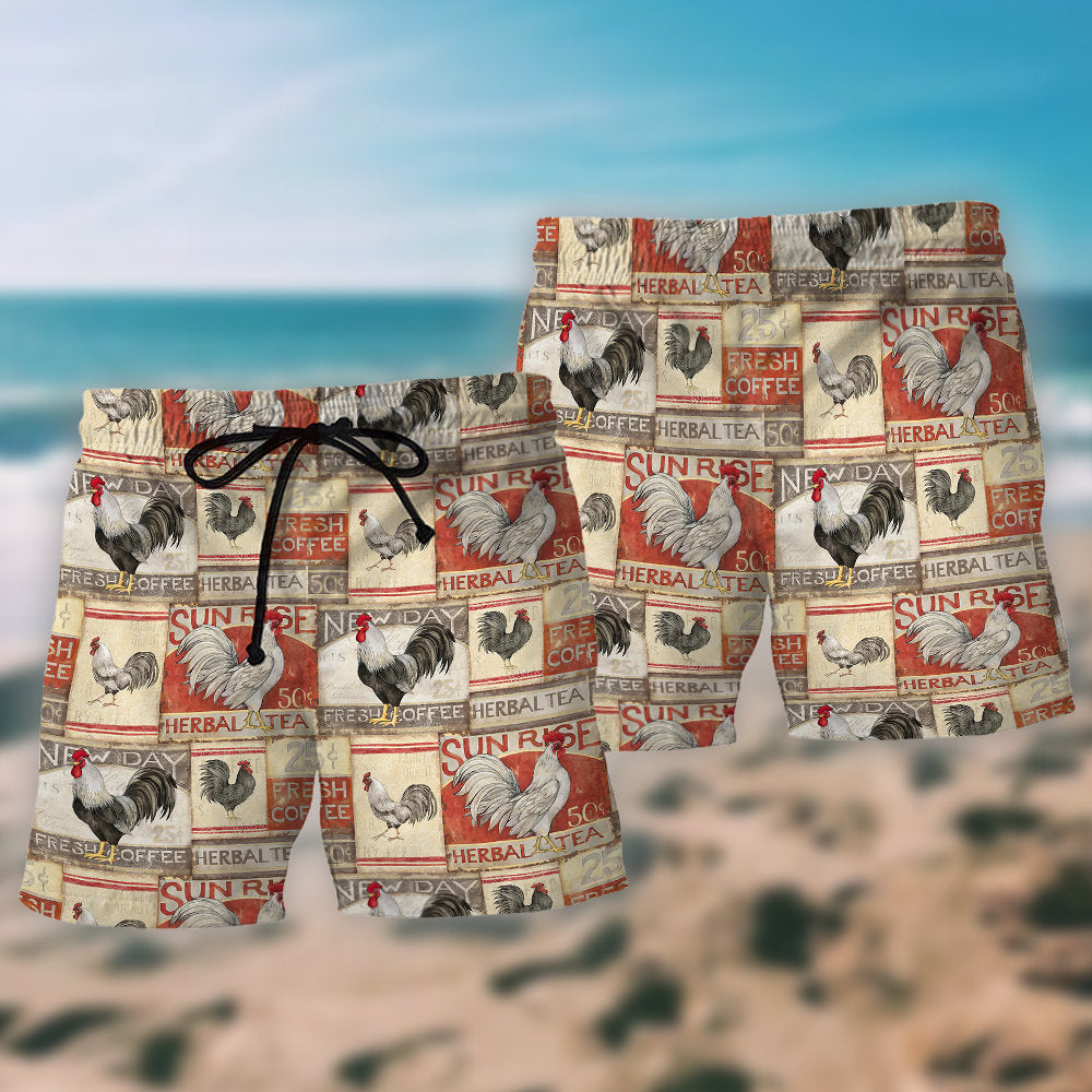 Farmhouse Chicken Patch Art – Beach Short