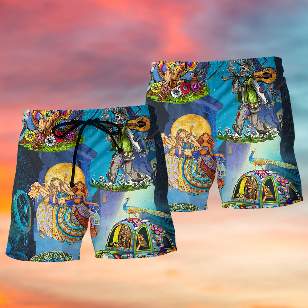 Hippie Felacia Colorful Nature Art – Beach Short