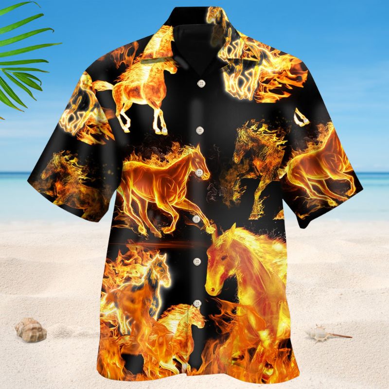 Fire Horse Black Style – Hawaiian Shirt