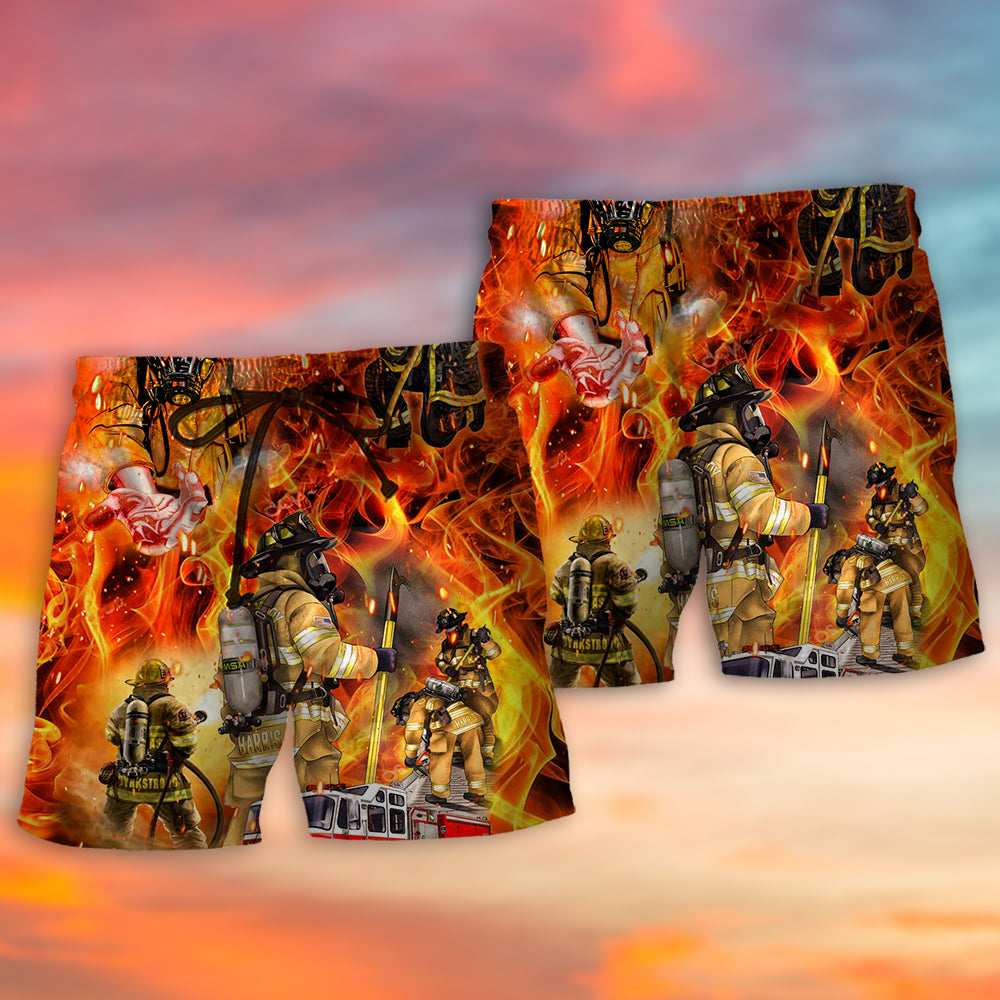 Firefighter Danger Courage Art – Beach Short