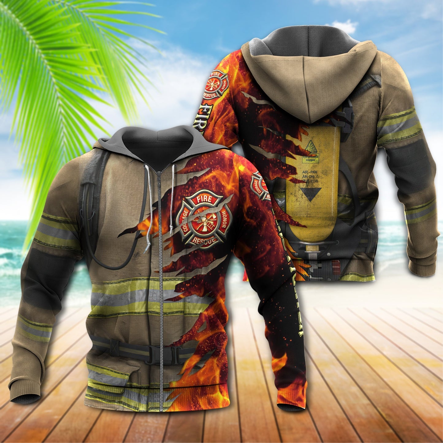Firefighter Strong Against Fire Style - 3D Hoodie