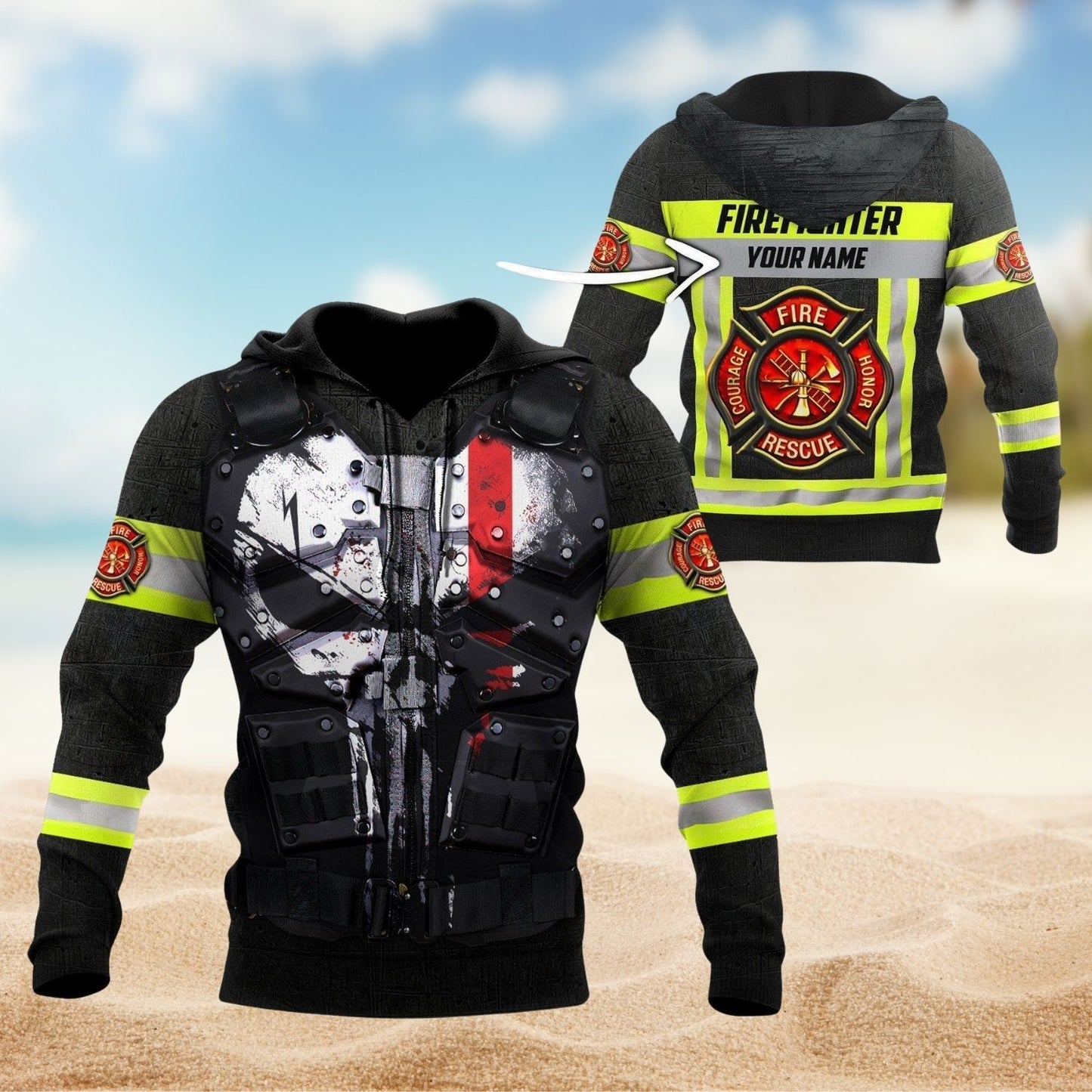 Firefighter Skull Cool Style - 3D Hoodie