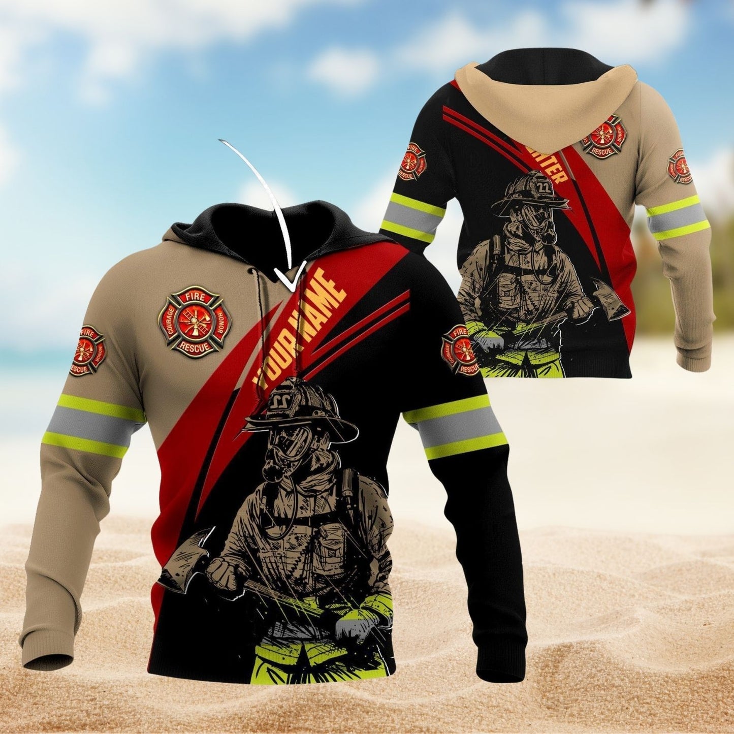 Firefighter Strong Proud Personalized - 3D Hoodie