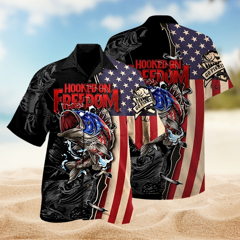 Fishing Hooked On Freedom Limited Edition – Hawaiian Shirt